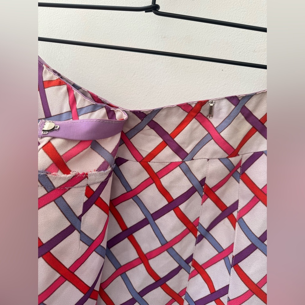 Saint Laurent vintage Rive Gauche Made in USA patterned A-Line midi Skirt - Picture 9 of 11